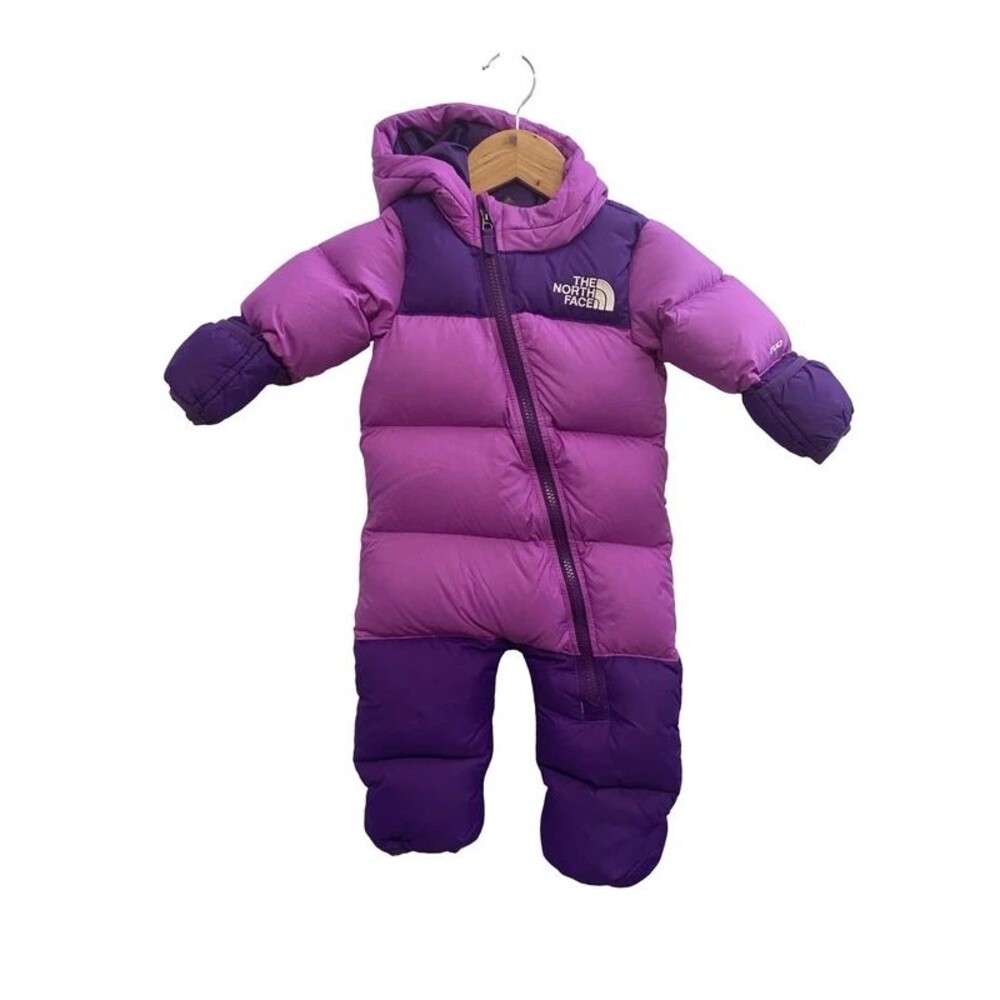 The North Face Infant 700 Down Nuptse Snowsuit Purple Winter Bunting 6-12M